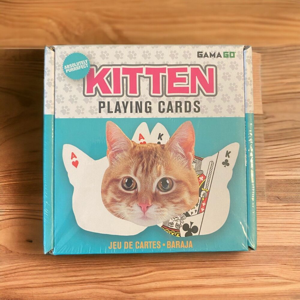 New Gama Go Cat Kitten Deck of Playing Cards Queen Hearts Kitty Gift Game